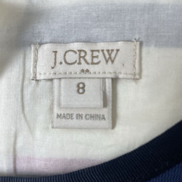 J.Crew Women’s Sleeveless Striped Peg Dress Ivory Pink Blue Career Teacher-8 - Picture 7 of 11